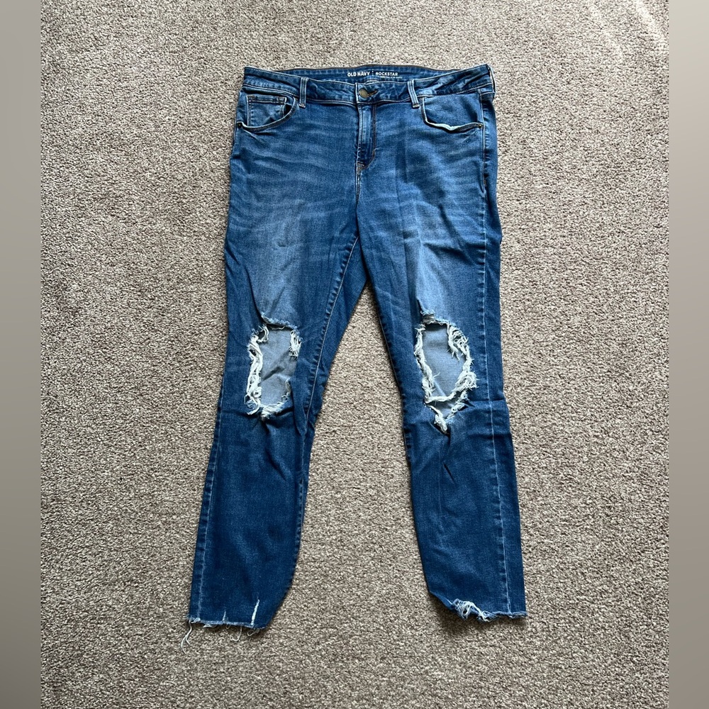 Old Navy Rockstar Mid-Rise Super-Skinny Ankle Jeans